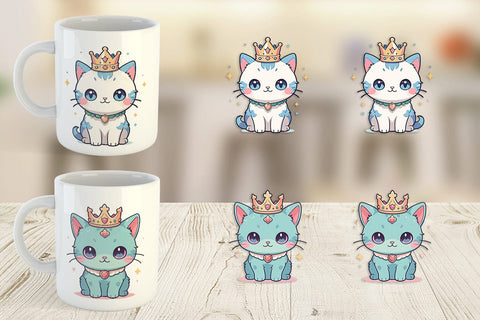 Mug Wrap Cat Wearing Crown Sublimation artnoy 