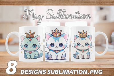 Mug Wrap Cat Wearing Crown Sublimation artnoy 