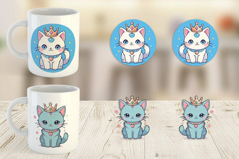 Mug Wrap Cat Wearing Crown Sublimation artnoy 