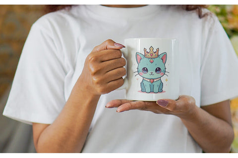 Mug Wrap Cat Wearing Crown Sublimation artnoy 