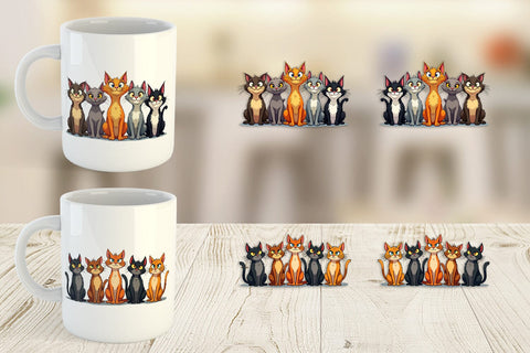 Mug Wrap Cats Emotion Sublimation artnoy 