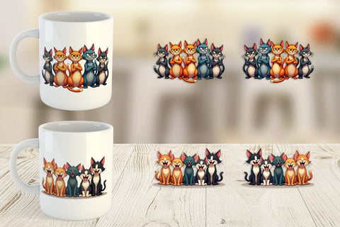 Mug Wrap Cats Emotion Sublimation artnoy 