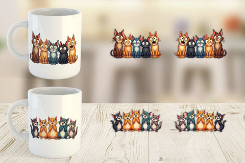 Mug Wrap Cats Emotion Sublimation artnoy 