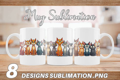 Mug Wrap Cats Emotion Sublimation artnoy 