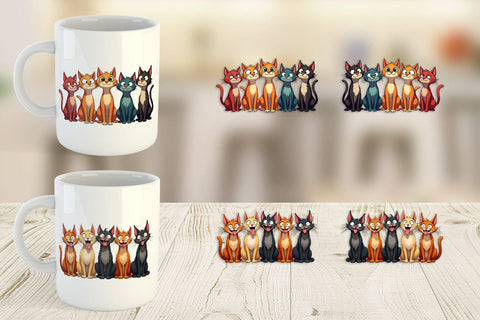 Mug Wrap Cats Emotion Sublimation artnoy 