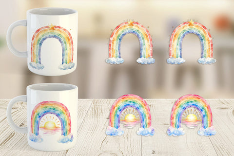 Mug Wrap Celestial Boho Rainbow Sublimation artnoy 