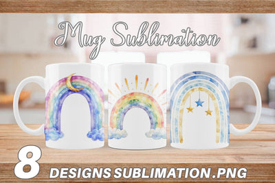 Mug Wrap Celestial Boho Rainbow Sublimation artnoy 
