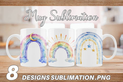Mug Wrap Celestial Boho Rainbow Sublimation artnoy 