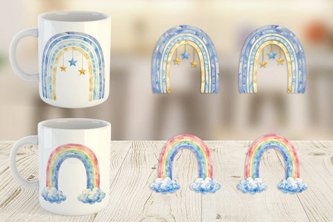 Mug Wrap Celestial Boho Rainbow Sublimation artnoy 