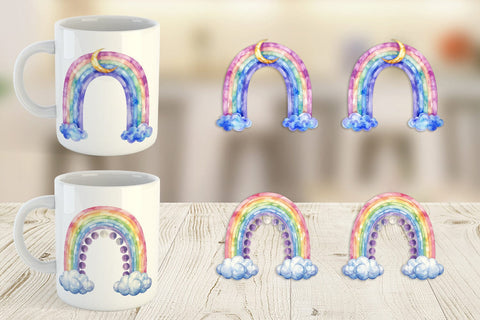 Mug Wrap Celestial Boho Rainbow Sublimation artnoy 