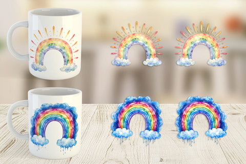 Mug Wrap Celestial Boho Rainbow Sublimation artnoy 
