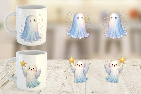 Mug Wrap Celestial Ghosts Sublimation artnoy 