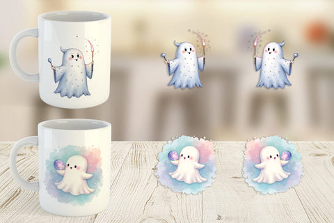 Mug Wrap Celestial Ghosts Sublimation artnoy 