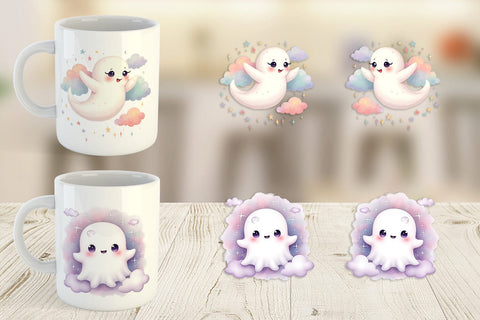 Mug Wrap Celestial Ghosts Sublimation artnoy 
