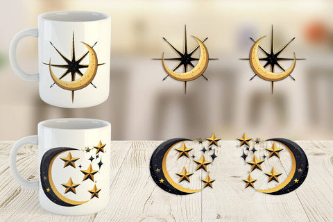 Mug Wrap Celestial Moon Sublimation artnoy 
