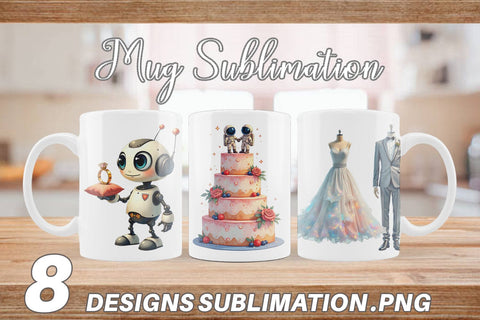 Mug Wrap Celestial Union Sci-Fi Wedding Sublimation artnoy 