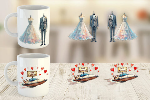 Mug Wrap Celestial Union Sci-Fi Wedding Sublimation artnoy 