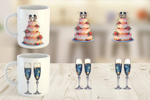 Mug Wrap Celestial Union Sci-Fi Wedding Sublimation artnoy 