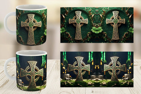 Mug Wrap Celtic Pattern Patrick Day Sublimation artnoy 