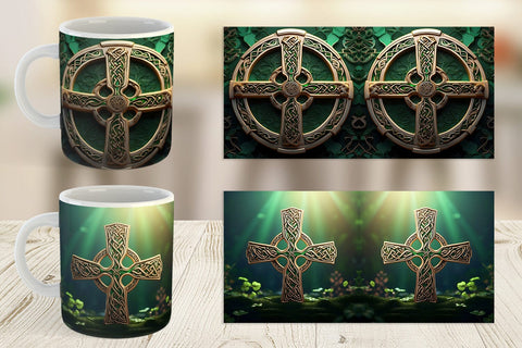 Mug Wrap Celtic Pattern Patrick Day Sublimation artnoy 