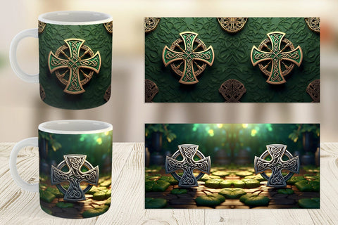 Mug Wrap Celtic Pattern Patrick Day Sublimation artnoy 