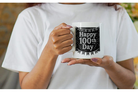 Mug Wrap Chalkboard Celebration 100 Days Quotes Sublimation artnoy 