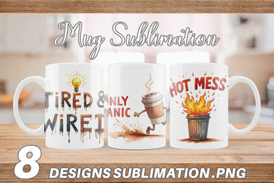 Mug Wrap Chaos Caffeine Sarcastic Quotes Sublimation artnoy 