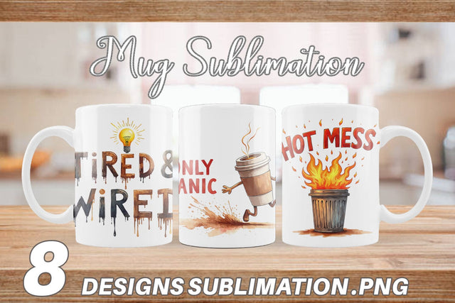 Mug Wrap Chaos Caffeine Sarcastic Quotes Sublimation artnoy 