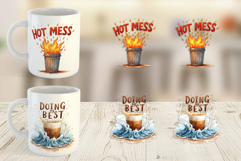 Mug Wrap Chaos Caffeine Sarcastic Quotes Sublimation artnoy 