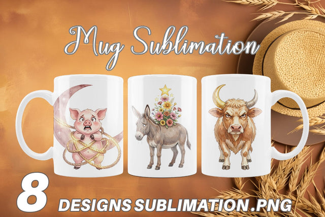 Mug Wrap Chaotic Celestial Western Watercolor Sublimation artnoy 