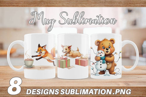 Mug Wrap Chaotic Christmas Animals Sublimation artnoy 