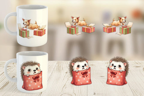 Mug Wrap Chaotic Christmas Animals Sublimation artnoy 