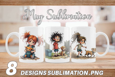Mug Wrap Chaotic Girl Dog Sublimation artnoy 