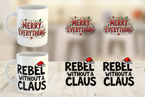 Mug Wrap Chaotic Holiday Spirit: Energetic Ugly Cute Quotes Sublimation artnoy 