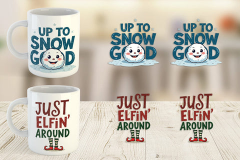 Mug Wrap Chaotic Holiday Spirit: Energetic Ugly Cute Quotes Sublimation artnoy 