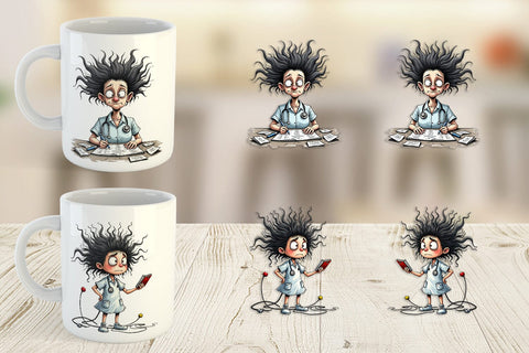 Mug Wrap Chaotic Nurse Sublimation artnoy 