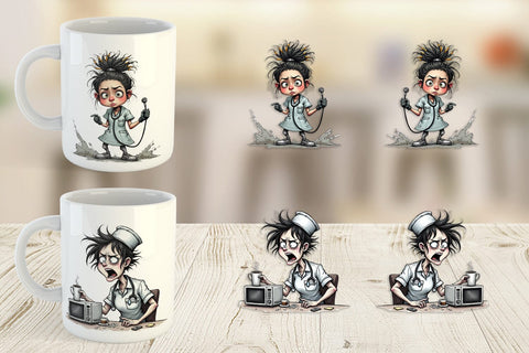 Mug Wrap Chaotic Nurse Sublimation artnoy 