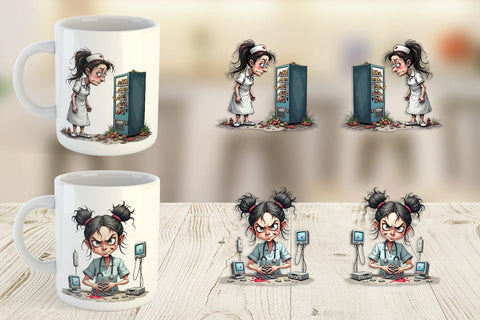 Mug Wrap Chaotic Nurse Sublimation artnoy 