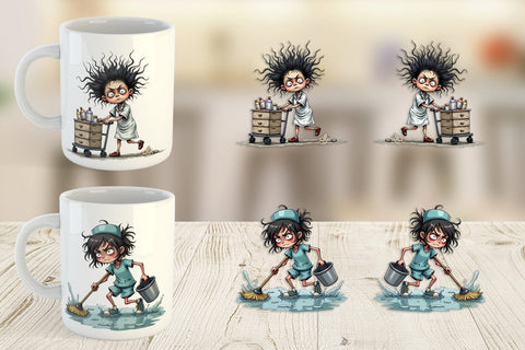 Mug Wrap Chaotic Nurse Sublimation artnoy 