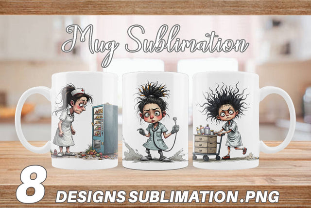Mug Wrap Chaotic Nurse Sublimation artnoy 