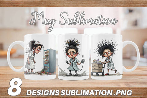 Mug Wrap Chaotic Nurse Sublimation artnoy 