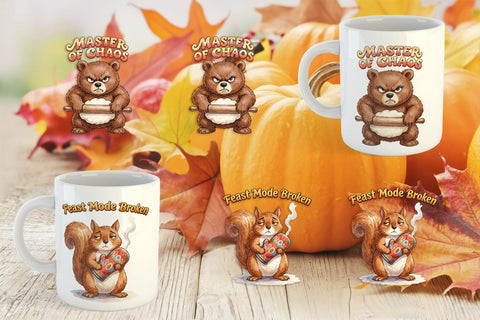 Mug Wrap Chaotic Retro Baking Watercolor Sublimation artnoy 