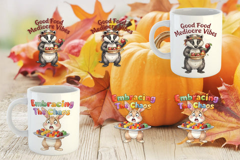 Mug Wrap Chaotic Retro Baking Watercolor Sublimation artnoy 
