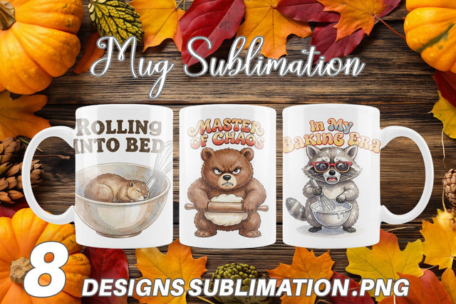 Mug Wrap Chaotic Retro Baking Watercolor Sublimation artnoy 