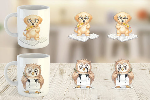 Mug Wrap Chaotic Study Animal Watercolor Sublimation artnoy 