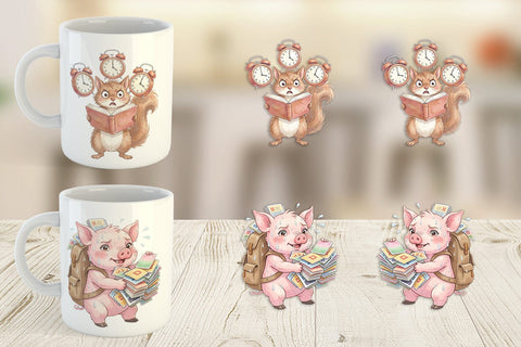 Mug Wrap Chaotic Study Animal Watercolor Sublimation artnoy 