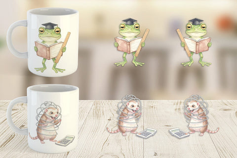 Mug Wrap Chaotic Study Animal Watercolor Sublimation artnoy 