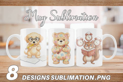 Mug Wrap Chaotic Study Animal Watercolor Sublimation artnoy 