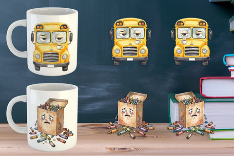 Mug Wrap Chaotic Teacher Supply Watercolor Sublimation artnoy 