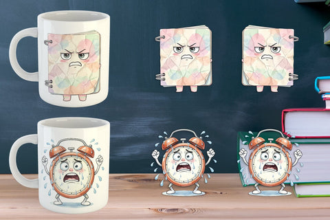 Mug Wrap Chaotic Teacher Supply Watercolor Sublimation artnoy 